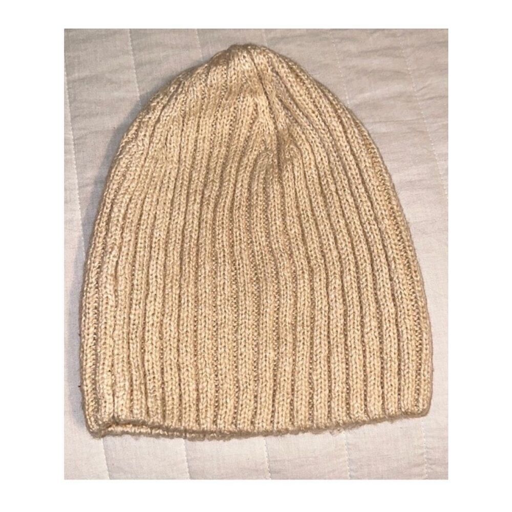 H&M Divided OS Ivory Cream Super Soft Ribbed Knit Beanie